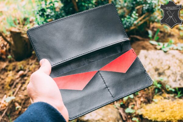 dámska kožená peňaženka čierna veľká na zips dlhá, koža, koženná, leather, bereta, martin, kožiar, liptov, slovensko, handmade, ručne robený, vyrábaný, šitý, šitý, robená, vyrábaná, peniaze, karty, zips, bankovky, mince, doklady